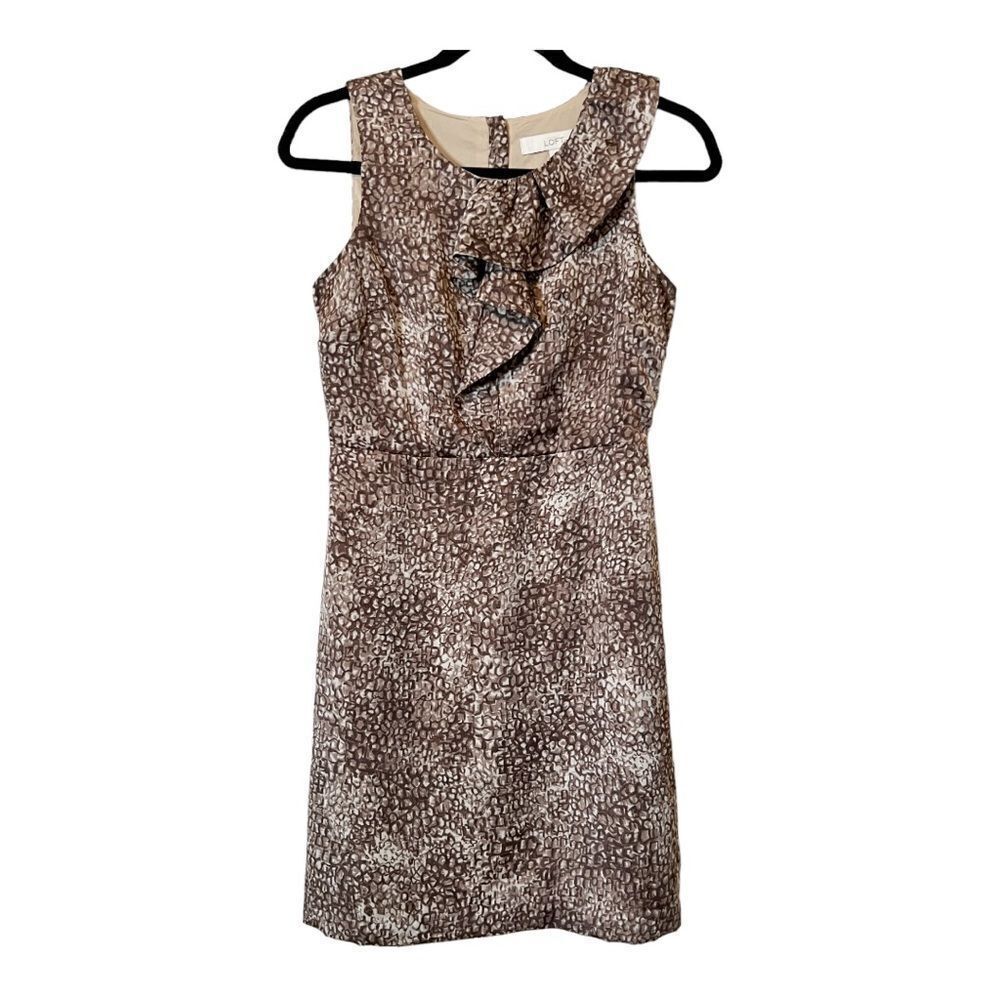 Ann Taylor‎ Loft Sleeveless Ruffle Sheath Dress Size 0